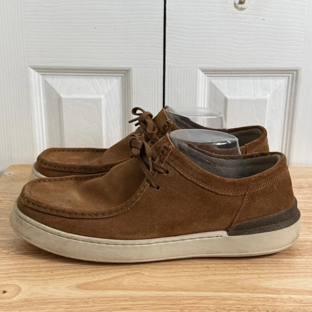 Clarks Court Lite Wally Size 11 Brown Suede Moccasin Loafer Minimalist Casual